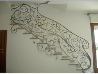 Wrought, iron, stair, railing, 